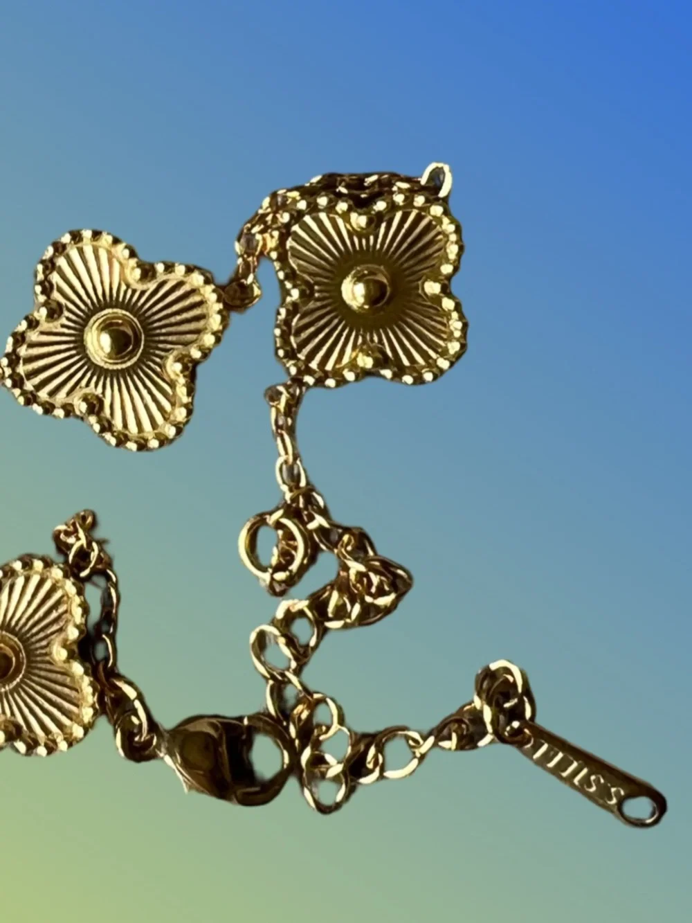 Clover Fashion Gold Toned Bracelet